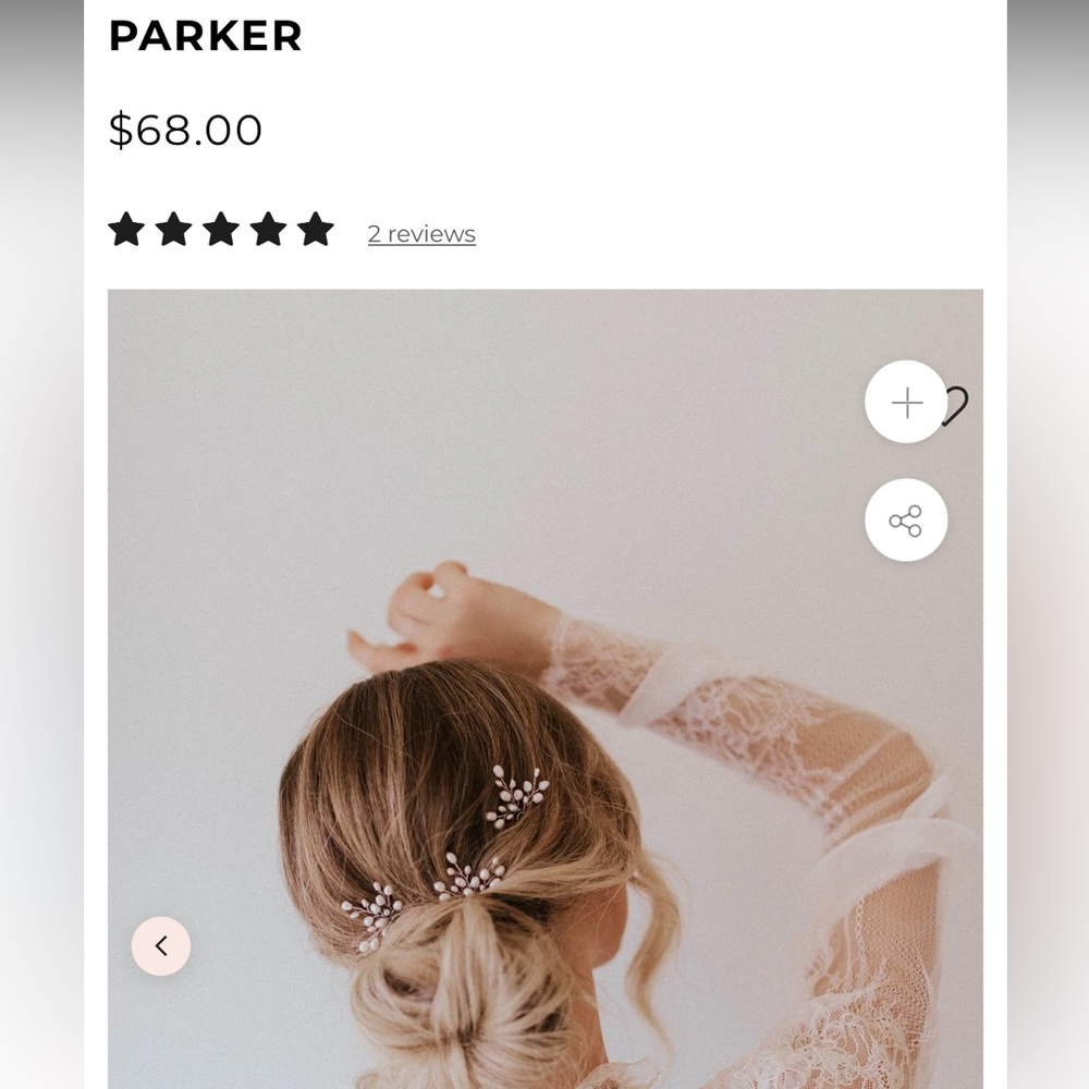 Untamed Petals “Parker” hair pin - Silver & Pearl